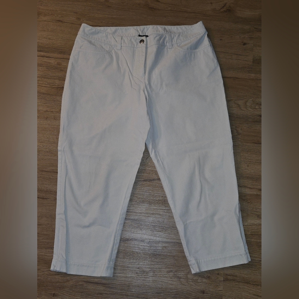 Eileen Fisher Ankle Pants Side-Zip Off White Size M